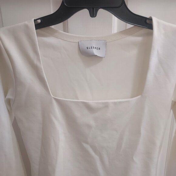 Sleeper The Weekend Chic Feather White Long Sleeve Square Neck Set - Picture 6 of 11